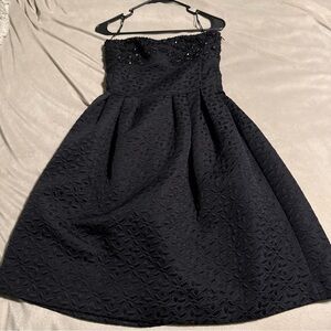 Michael Kors Elegant Black Strapless Dress Made In Italy